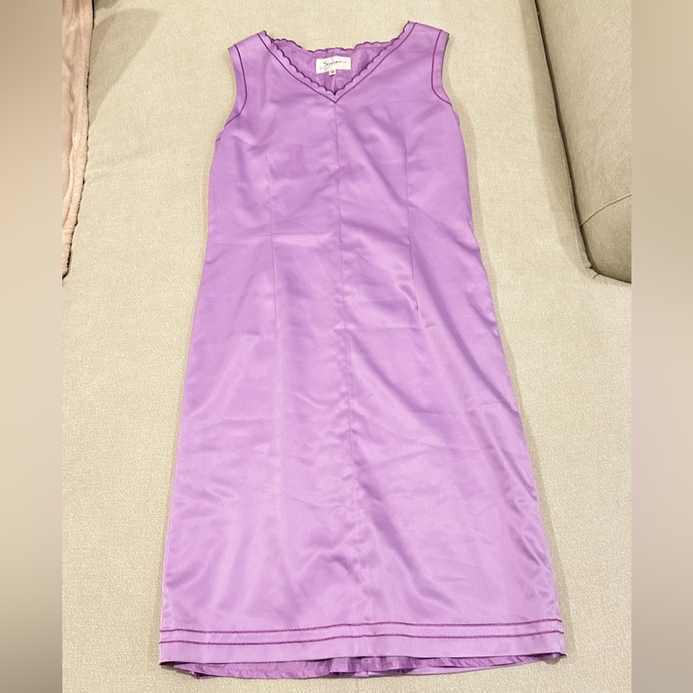 Purple Suzuya V Neck Satin Dress in Medium